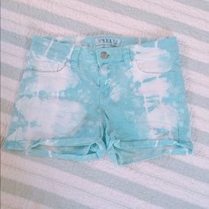 GUESS jeans aqua light blue bleach dye shorts